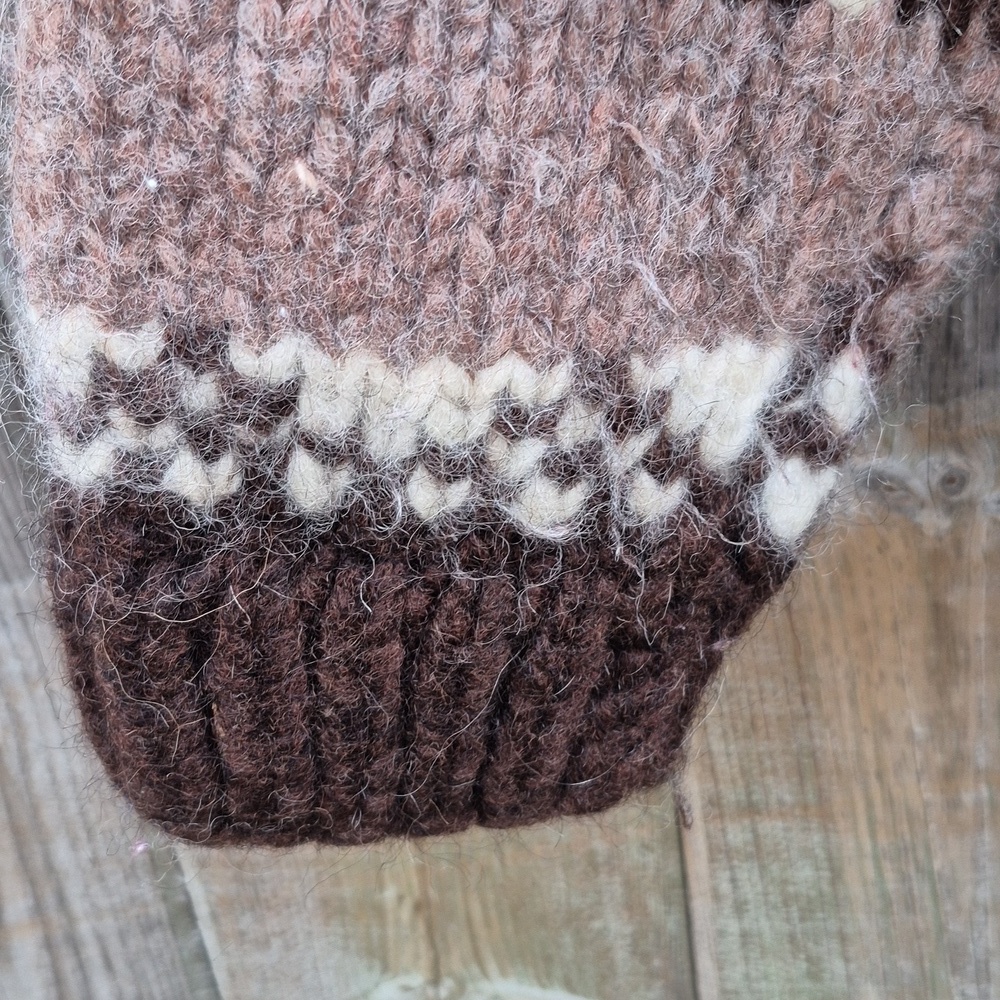 Vintage Cowichan Cardigan Sweater Thick Warm Wool - Picture 8 of 17